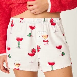 PJ Salvage Wine Flannel Pajama Shorts
